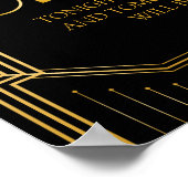 Open Bar Wedding Sign | Gatsby Art Deco Poster (Ecke)