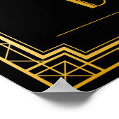 Open Bar Wedding Sign | Gatsby Art Deco Poster (Ecke)