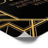 Open Bar Wedding Sign | Gatsby Art Deco Poster (Ecke)