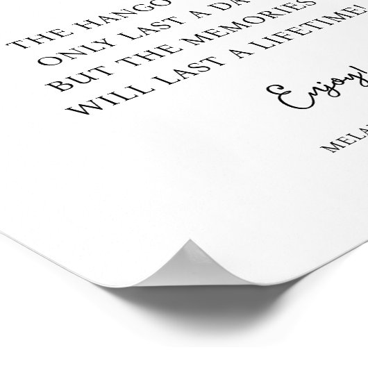 Open Bar Wedding Sign Poster (Ecke)