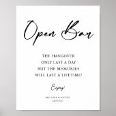 Open Bar Wedding Sign Poster (Vorne)