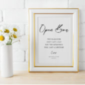 Open Bar Wedding Sign Poster