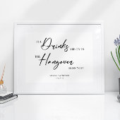 Open Bar Wedding Sign Poster