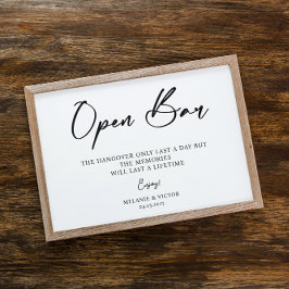 Open Bar Wedding Sign Poster