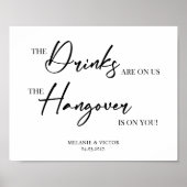 Open Bar Wedding Sign Poster (Vorne)