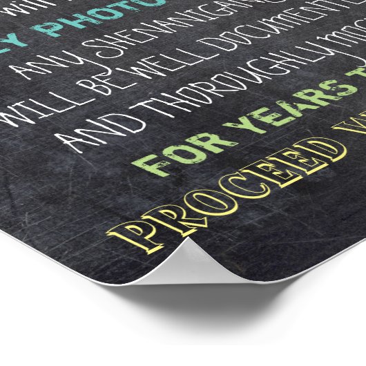 Open Bar Wedding Sign Vorsicht Funny Poster (Ecke)