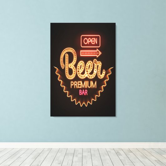 Open Beer Bar Leinwanddruck (Insitu (Holzboden))