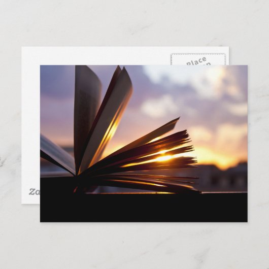 Open Book and Sunset Photography Postkarte (Vorne/Hinten)