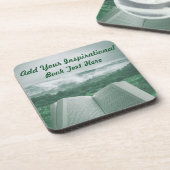 Open Book Anpassen von grünen Textbaumen Getränkeuntersetzer (Linke Seite)