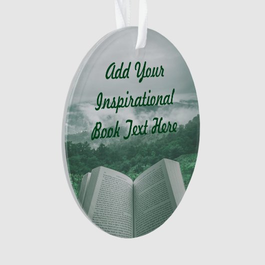 Open Book Anpassen von grünen Textbaumen Ornament (Vorderseite)