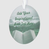 Open Book Anpassen von grünen Textbaumen Ornament (Vorderseite)