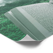 Open Book Anpassen von grünen Textbaumen Poster (Ecke)