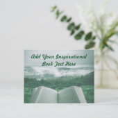 Open Book Anpassen von grünen Textbaumen Postkarte (Stehend Vorderseite)