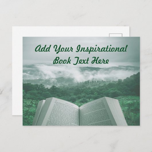 Open Book Anpassen von grünen Textbaumen Postkarte (Vorne/Hinten)