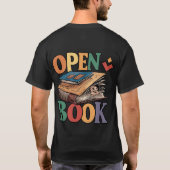 👕 📖 Open Book Black T - Shirt 📖 👕 (Rückseite)