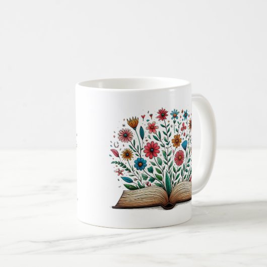 Open Book Blume Classic Kaffeetasse (VorderseiteRechts)