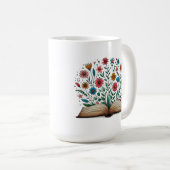 Open Book Blume Große Klassik Kaffeetasse (VorderseiteRechts)