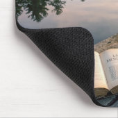 Open Book With Coffee On a Lake Dock Mousepad (Ecke)