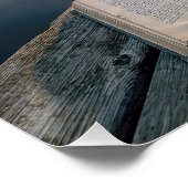 Open Book With Coffee On a Lake Dock Poster (Ecke)