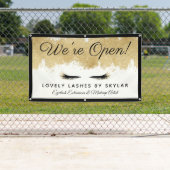 Open Business Gold Black Eyelash Beauty Salon Banner (Insitu)