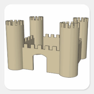 Open Castle Quadratischer Aufkleber