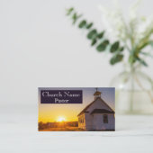 Open Field Rustic Sunrise Church Pastor Visitenkarte (Stehend Vorderseite)