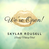 Open for Business Gold Black Beauty Lips Makeup Fensteraufkleber (Blatt 3)