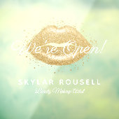 Open for Business Gold Black Beauty Lips Makeup Fensteraufkleber (Blatt 3)