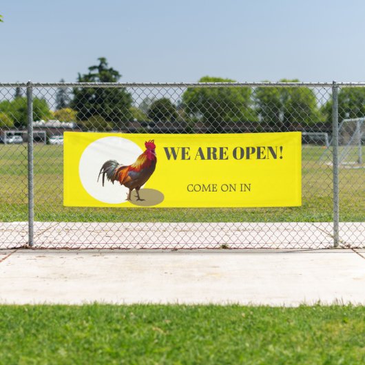 Open Fun Chicken Rooster Banner (Insitu)
