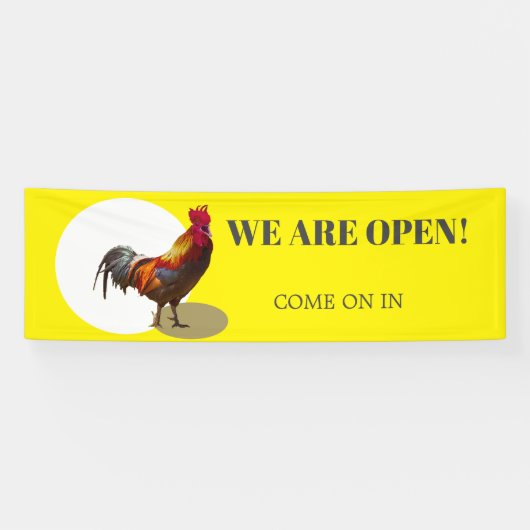 Open Fun Chicken Rooster Banner (Horizontal)