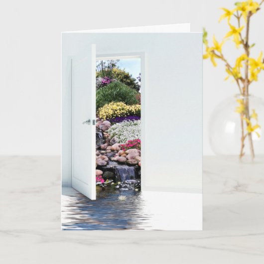 Open Garden Door Beileid Karte (Gelbe Blume)