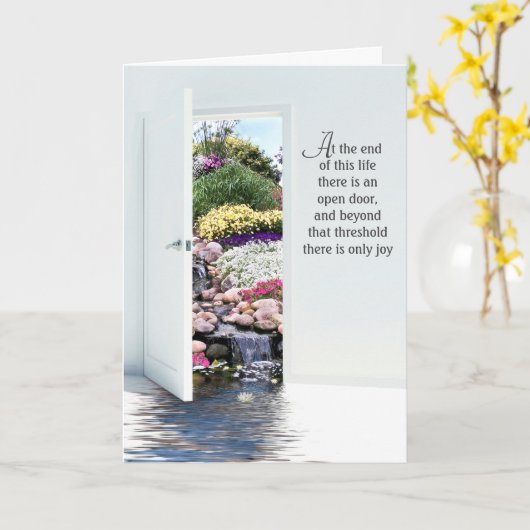 Open Garden Door Beileid Karte (Gelbe Blume)