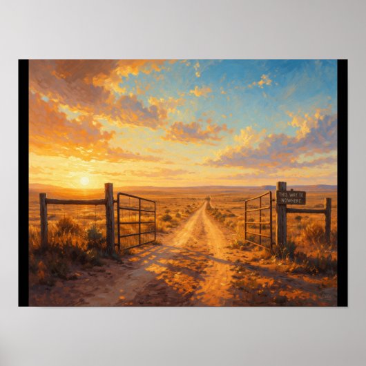 Open gate leading to nowhere poster (Vorne)
