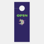 OPEN/GESCHLOSSEN dunkelblau Türanhänger (Vorderseite)