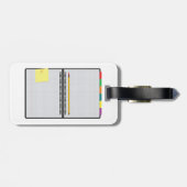 Open Graph Paper Notebook with Pencil Gepäckanhänger (Rückseite horizontal)