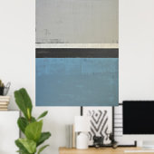 "Open" Graue und Aquamarine Abstrakt Art Poster Pr (Heimbüro)