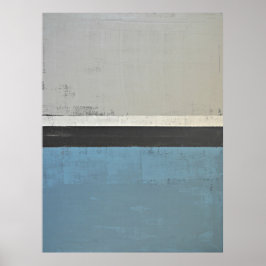 "Open" Graue und Aquamarine Abstrakt Art Poster Pr