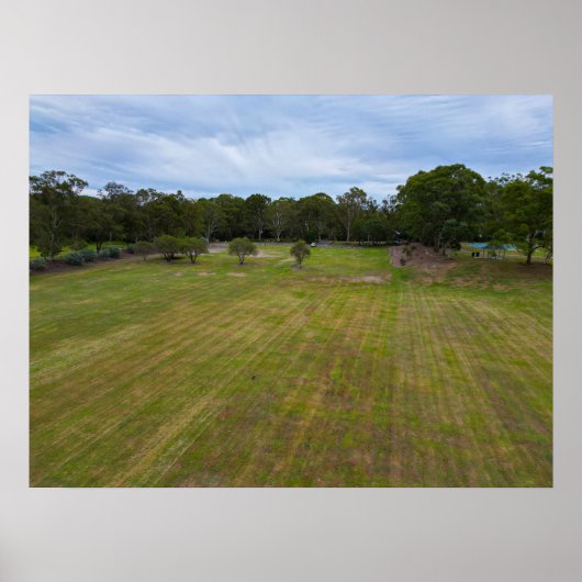 Open Green Field Recreation Park Landschaft Poster (Vorne)