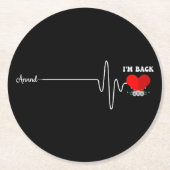 Open Heart Bypass Operation Herzinfarkt Überlebend Runder Pappuntersetzer (Vorderseite)