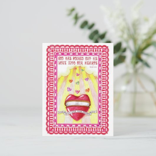 Open Heart Inspiration Postcard Postkarte (Stehend Vorderseite)