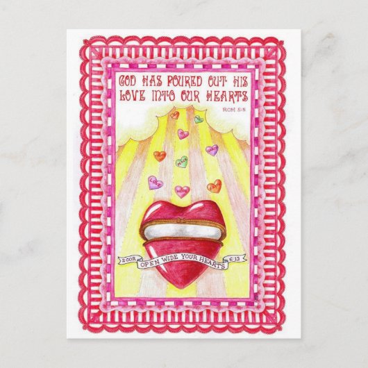 Open Heart Inspiration Postcard Postkarte (Vorderseite)