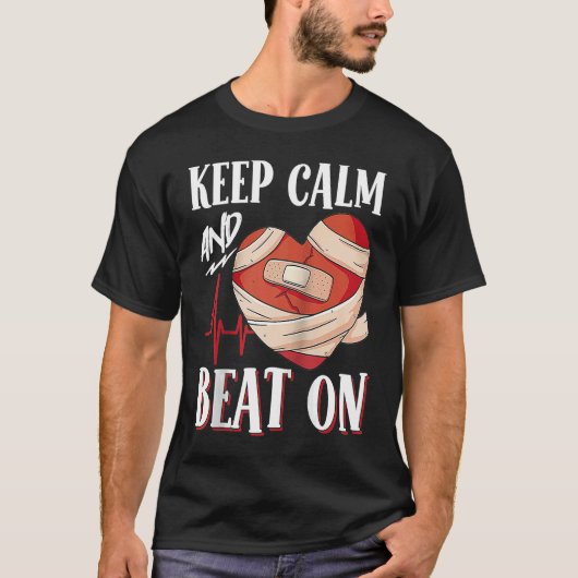 Open Heart Operation Bypass Awareness Heart Behalt T-Shirt (Vorderseite)