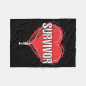 Open Heart Operation Survivor Cardiac New Life Ges Fleecedecke (Vorderseite (Horizontal))