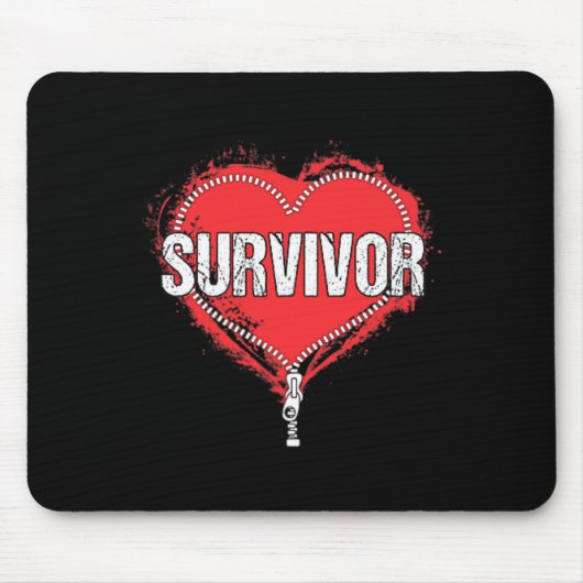 Open Heart Operation Survivor Cardiac New Life Ges Mousepad (Vorne)