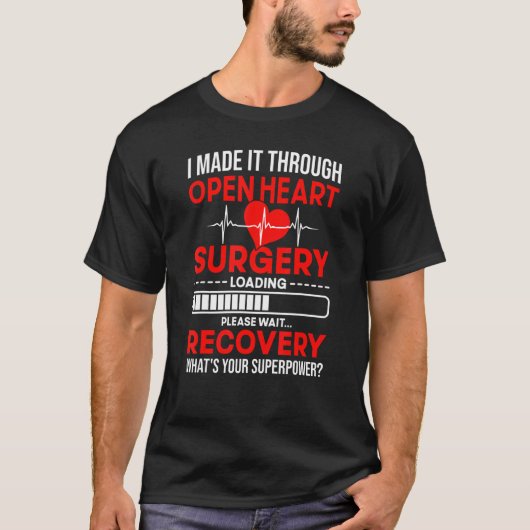 Open Heart Operation Survivor CHD Awareness Heart T-Shirt (Vorderseite)