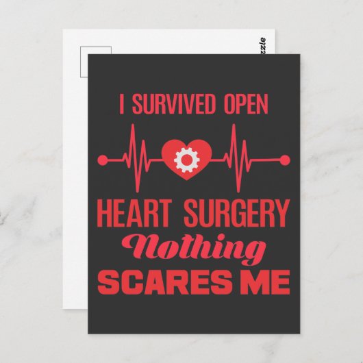 Open Heart Operation Survivor Get Well Erholung Postkarte (Vorne/Hinten)