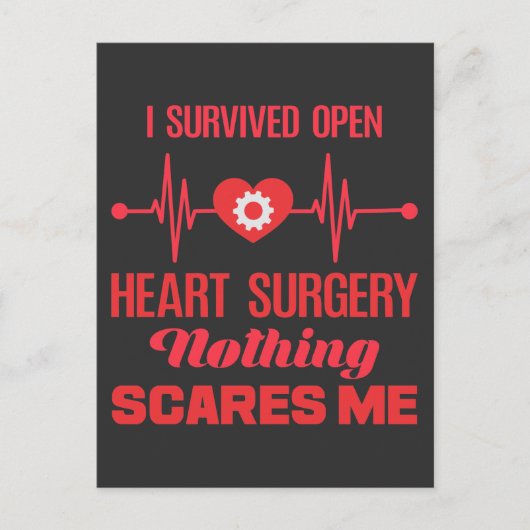 Open Heart Operation Survivor Get Well Erholung Postkarte (Vorderseite)