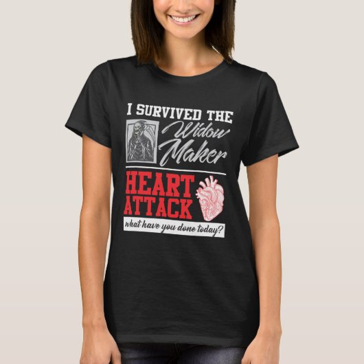 Open Heart Operation Survivor Widow Maker Heart At T-Shirt (Vorderseite)