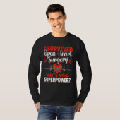 Open Heart Surgery Bypass Awareness Heart I Surviv T-Shirt (Vorne ganz)