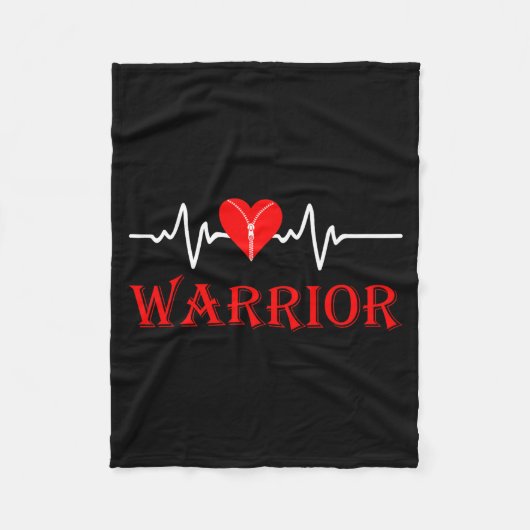 Open Heart Surgery Recovery Survivor Heart Warrior Fleecedecke (Vorderseite)